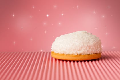 Close up of a delicious colorful baked sugar cake with star background