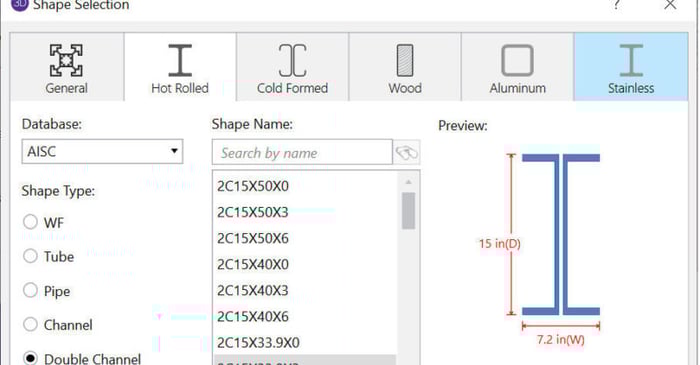 Design of Back-to-Back Hot Rolled Channels in RISA