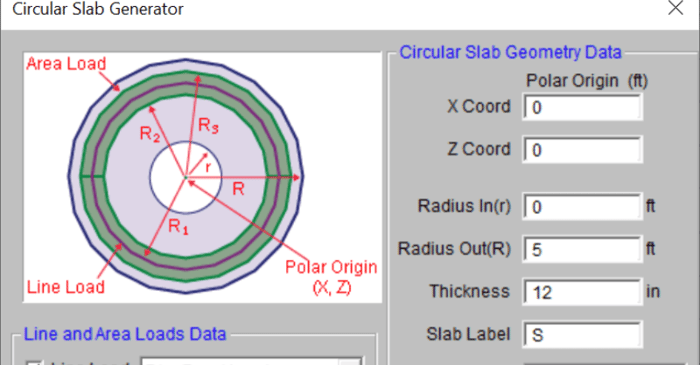 Circular Slab Generation in RISAFoundation