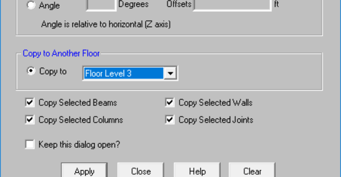 Copy Elements from Floor to Floor