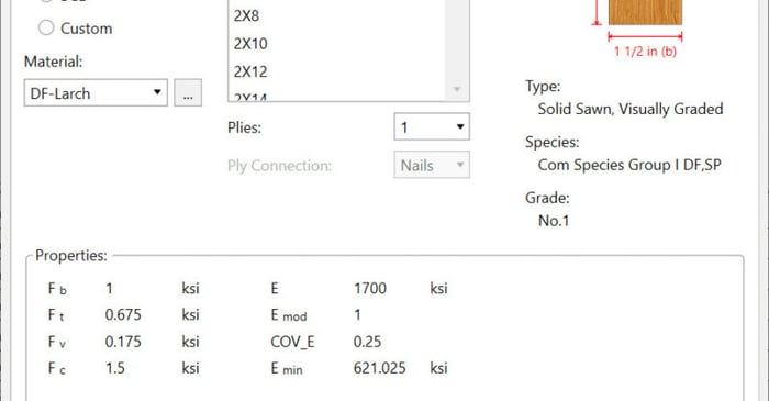 How to View Wood Design Values