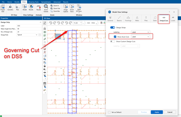 Understanding the Slab Design Cut Results