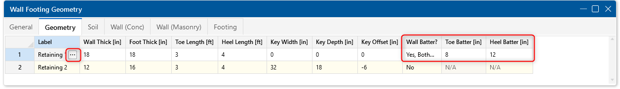 Batter Wall Footing RISAFoundation
