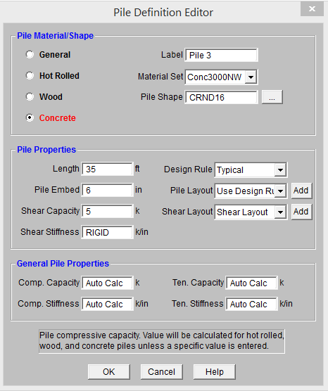 1 Pile Definition Editor