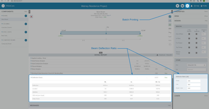 Batch Printing & Beam Deflection Ratio Checks Now Available in…