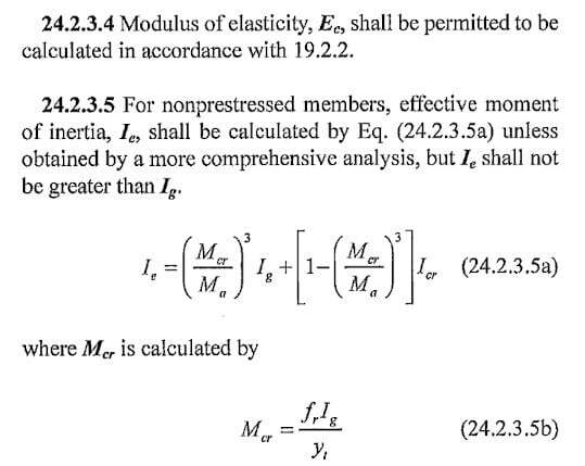 ACI318 14 Calculation of Ie