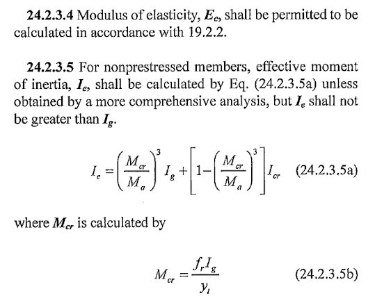 ACI318 14 Calculation of Ie