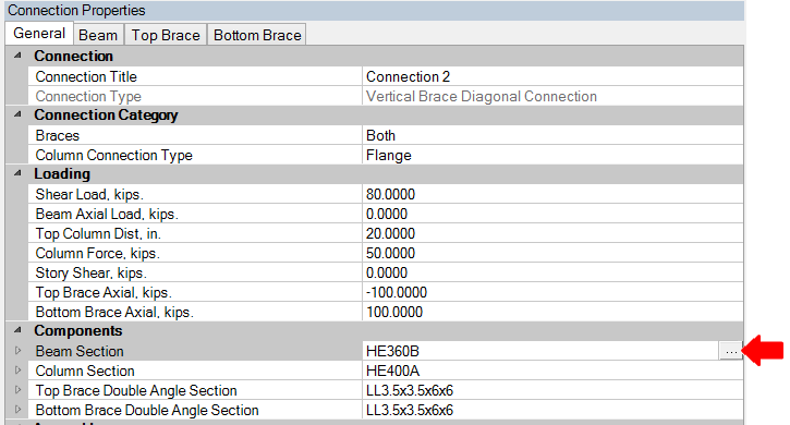 International Shapes in RISA Connection 1