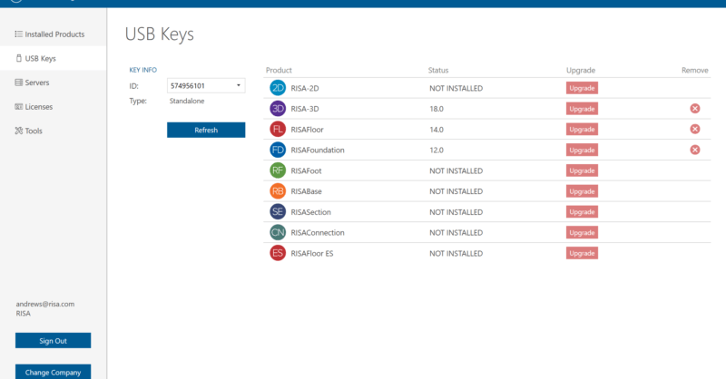 Converting Key License Type with the RISA Licensing Dashboard