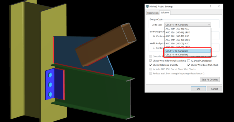 Connection Design per Canadian Steel Code (S16-14) now Available