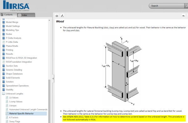 RISA | Inputting the Wood Adjustment Factor, le, in RISA-3D