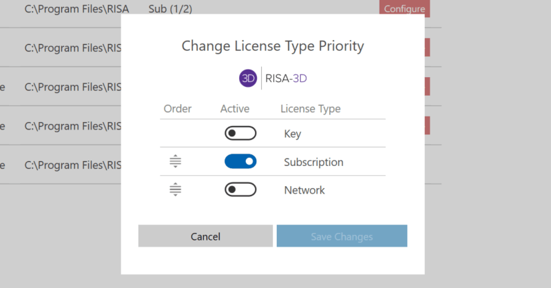Convert Standalone/Network License Type to Subscription with the RISA…