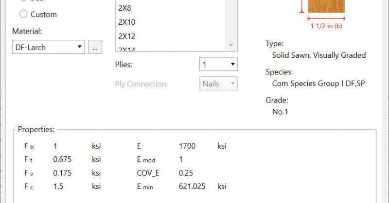How to View Wood Design Values